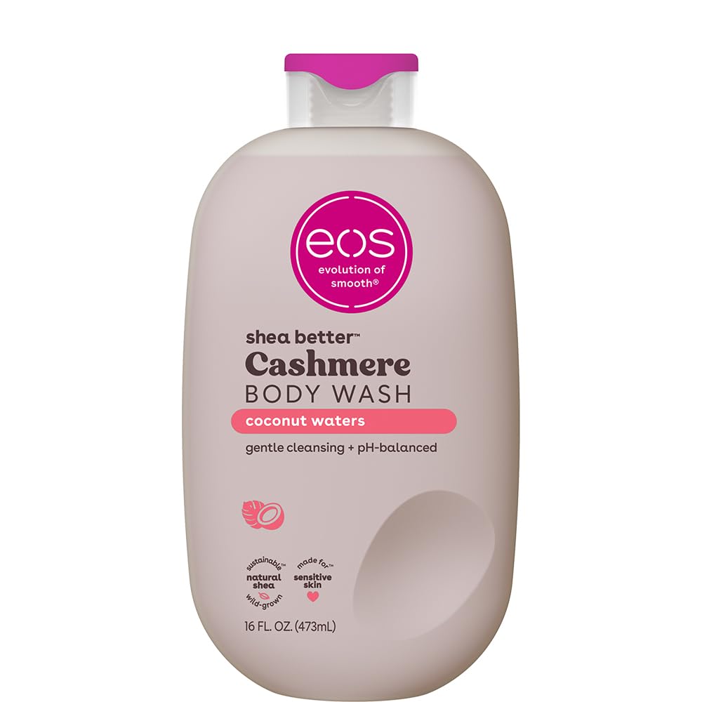 eos Cashmere Body Wash - Coconut Waters, Moisturizing Body Wash, Creamy Gel Formula, with Shea Butter, Glycerin, Vitamin E, pH Balanced, Sensitive Beauty & Personal Care eos