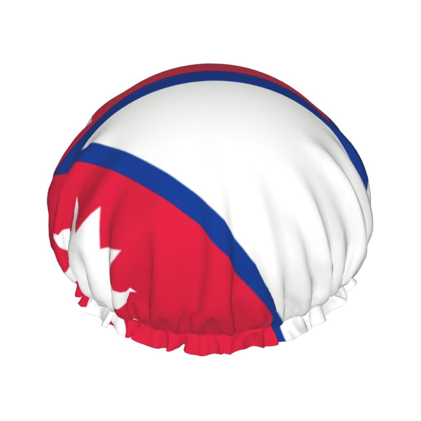 Nepal Flag Prints Shower Cap Double Layer Lined Waterproof Bathing Shower Hat Beauty and Personal Care Hayyett