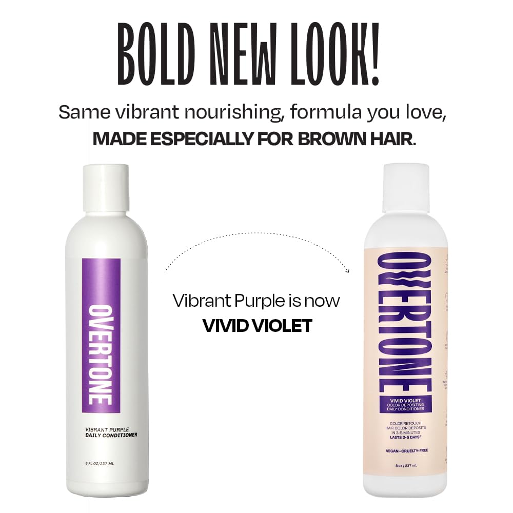 Overtone Daily Color Depositing Conditioner: 8oz Temporary Coloring Conditioner with Shea Butter & Coconut Oil, Refresh Color & Prevent Fading, Vegan Beauty & Personal Care oVertone