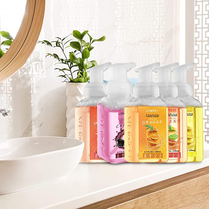 Foaming Hand Soap 10 Pack, Moisturizing W Aloe Vera & Essential Oils - Alcohol-Free Citrus Blend, Lemon, Orange, Lime, Grapefruit, Black Cherry Beauty & Personal Care LOVERY