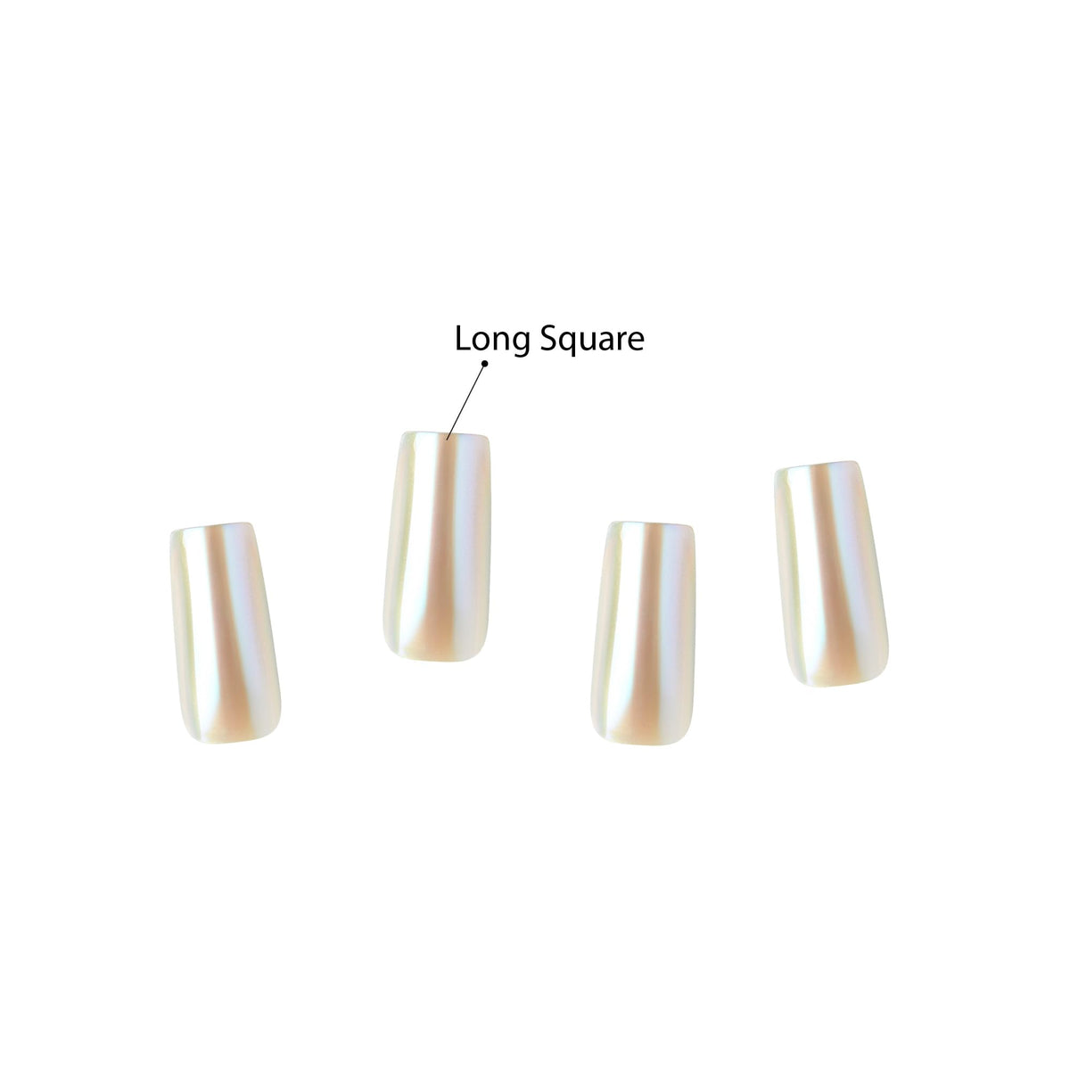 GoldFinger False Nails Kit, Special Chrome Effect, Long Square Metallic Silver Design Nail, Long-Lasting Hottest Trend Press on Nails, Convenient