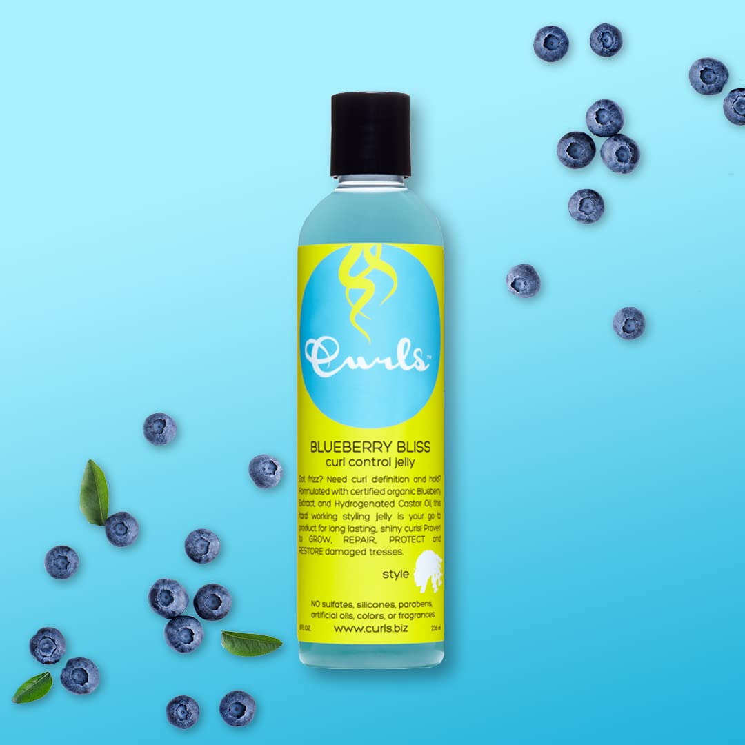 Curls Blueberry Bliss Control Jelly - 8 oz, Define & Defrizz, Wash and Go's, Twist Outs & Braid Outs, for Wavy, Curly, and Coily Hair Types Beauty & Personal Care Curls
