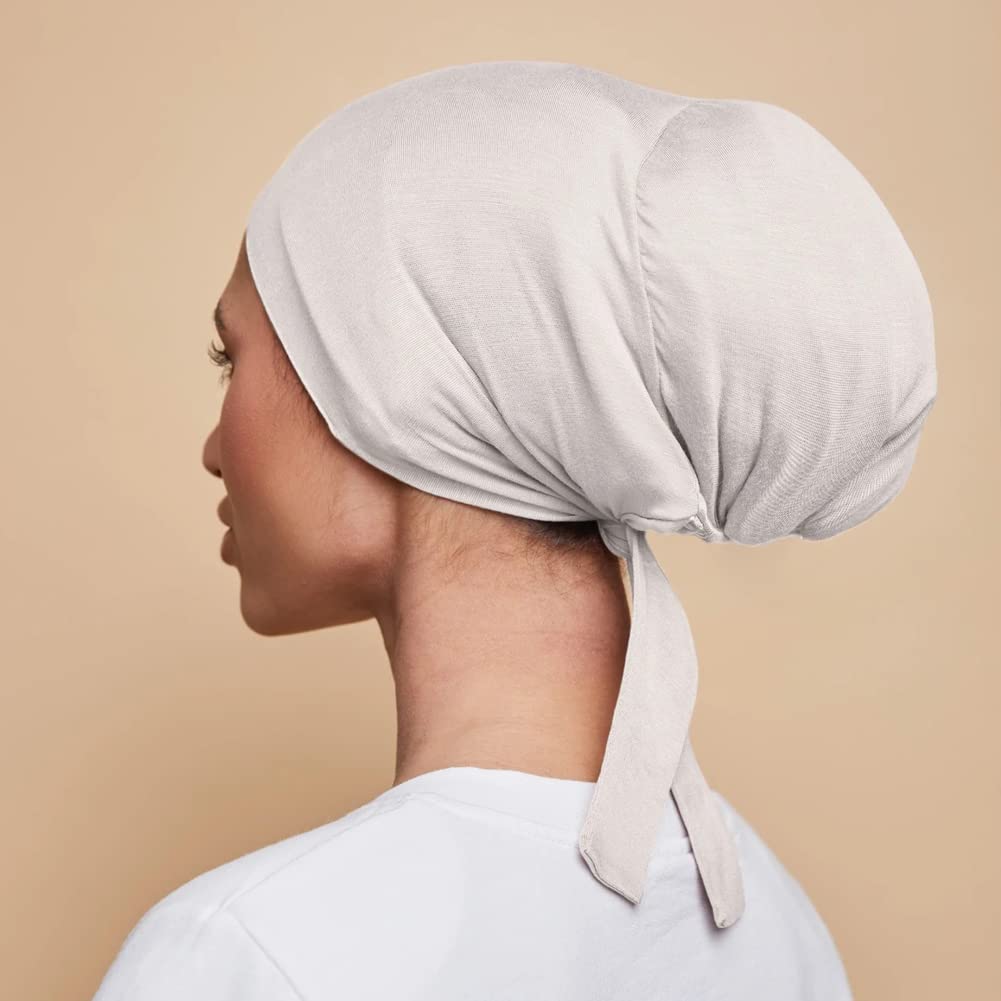 Belsen Satin Bonnet Silk Bonnet Sleep Cap Satin Lined Slouchy Beanie Night Sleeping Hat Adjustable for Curly Hair (White) Beauty and Personal Care Belsen