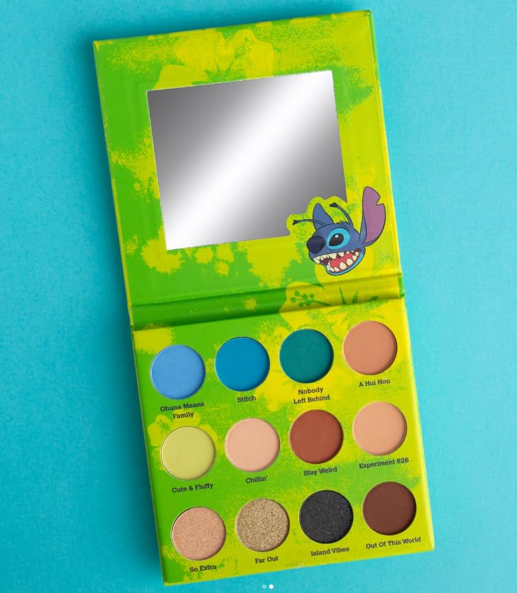 Taste Beauty Disney Stitch 12-Color Eyeshadow Palette Tropical Design