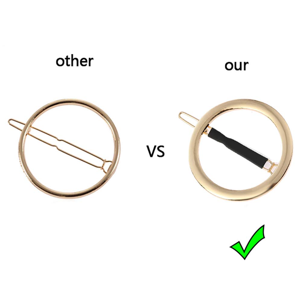 GIYOMI 2 Pcs Minimalist Hair Clip for Women and Girls, Newly designed Hollow Hoop Round Circle Geometric Metal Hair Clip Bobby Pin Ponytail Holder Beauty & Personal Care GIYOMI