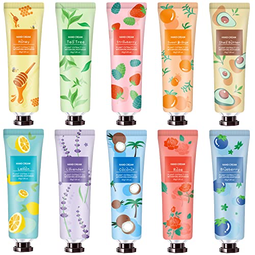10 Pack Hand Cream for Dry Cracked Hands, Stocking Stuffers for Teen Girls,Christmas Gifts for Women,Teacher Appreciation Gifts, Natural Plant Beauty & Personal Care YAERZI