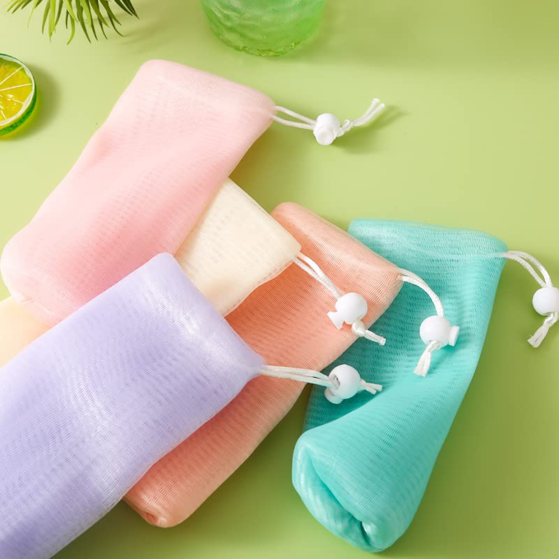 20 PCS Exfoliating Foaming Net Mesh Ultra Soft and Fast Foaming Facial Cleanser Foaming Mesh Soap Bag Foaming Mesh Bath Scrub Cleansing Mesh Beauty & Personal Care Calastia