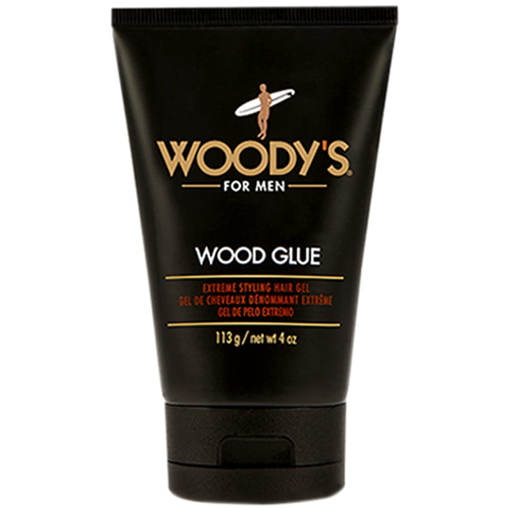 Woody's Wood Glue Extreme Hold Hair Gel for Men - Mens Hair Gel Strong Hold, Non-Flaking, High Shine Styling for All Hairstyles, 4 oz Beauty & Personal Care Woody's