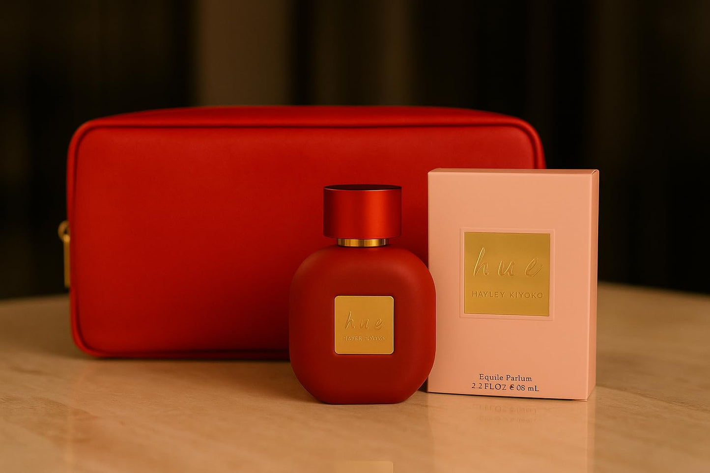 Hayley Kiyoko HUE Eau De Parfum Gift Set - 2.2 oz EDP Spray + Red Toiletry Bag | Luxury Women’s Fragrance, Long-Lasting Floral Scent, Gift for Her Beauty & Personal Care Hayley Kiyoko