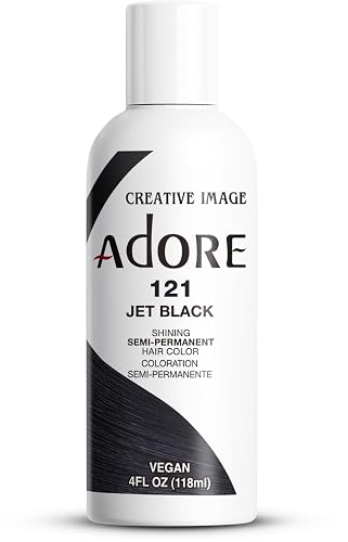 Adore Semi Permanent Hair Color (121 Jet Black) | Vegan & Cruelty-Free Black Hair Dye | No Ammonia, No Peroxide, No Alcohol | 4 Fl Oz Beauty & Personal Care Adore