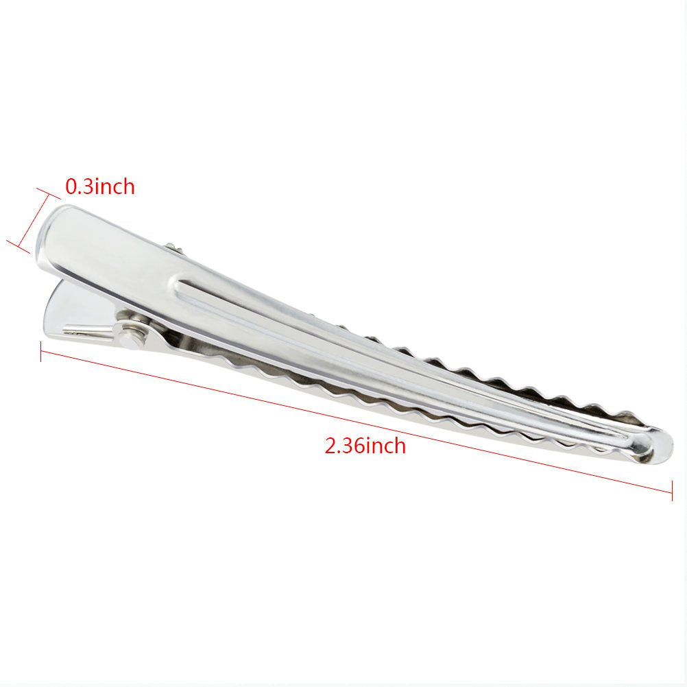 50 Pack 2.36 inches Hair Clips, Marrywindix Silver Metal Alligator Hair Pins Teeth Bows Hair Clips Hairdressing Salon Hair Grip DIY Accessories Beauty & Personal Care Marrywindix