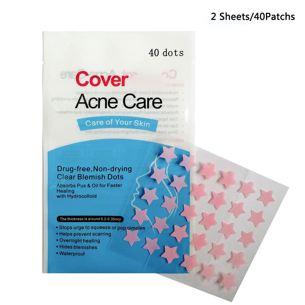 AGRCARE Acne Pimple Patch, Hydrocolloid Absorbing Patch Clear Acne Stickers (2 Sheets/40Patchs) Beauty & Personal Care AGRCARE