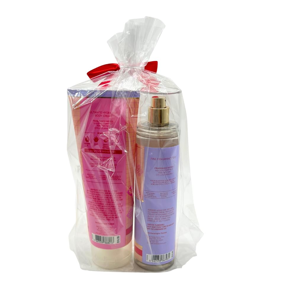 Bath & Body Works STARFRUIT SANGRIA Fine Fragrance Mist & Ultimate Hydration Body Cream 2-piece Gift Set with a Red Bow for Holidays - Full Size Beauty and Personal Care Bath & Body Works