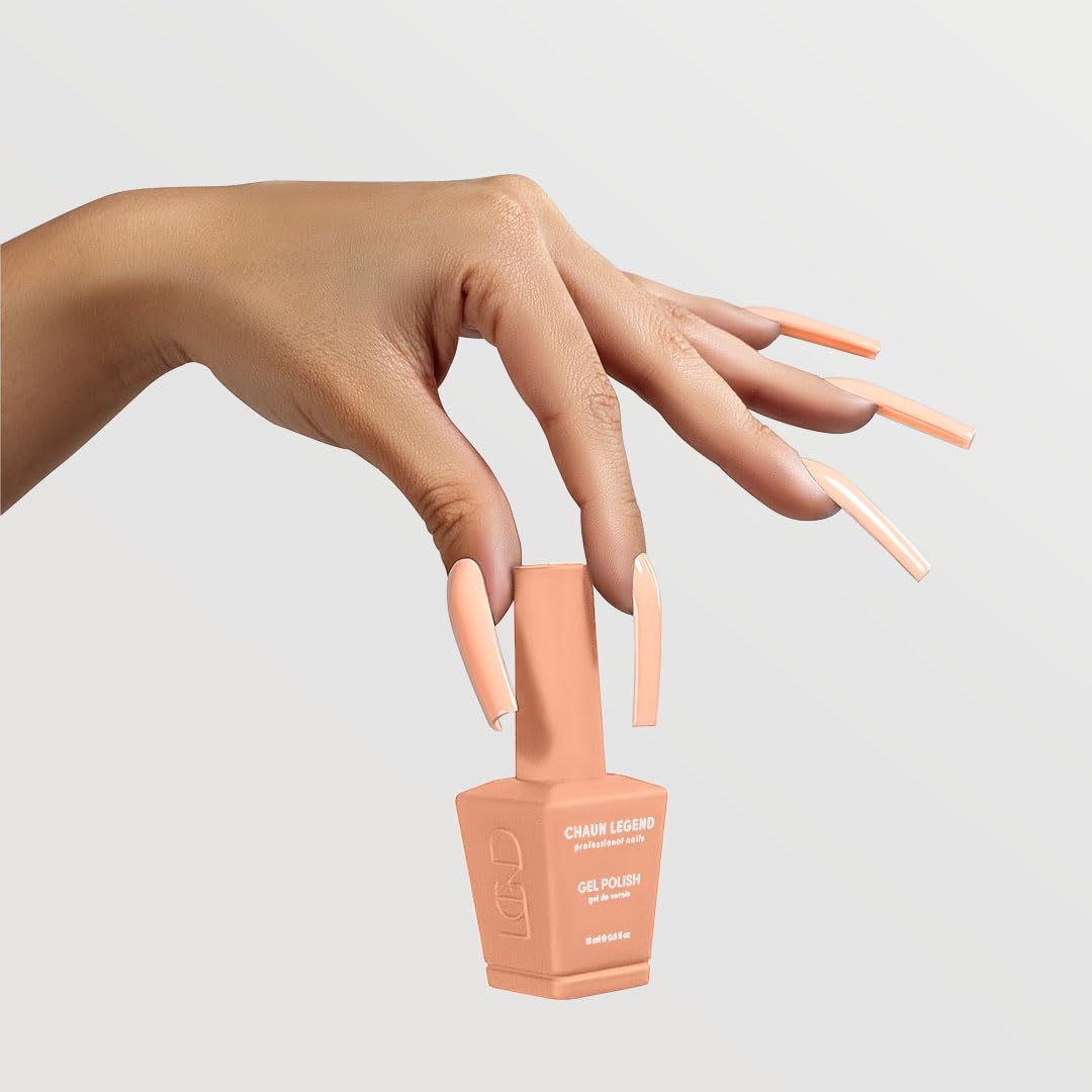 Chaun Legend UV Gel Nail Polish, 0.5 Ounce Long Lasting Salon Quality, Bubble Free Professional Manicures, Quick Dry, High Shine, Peach Please LG5042