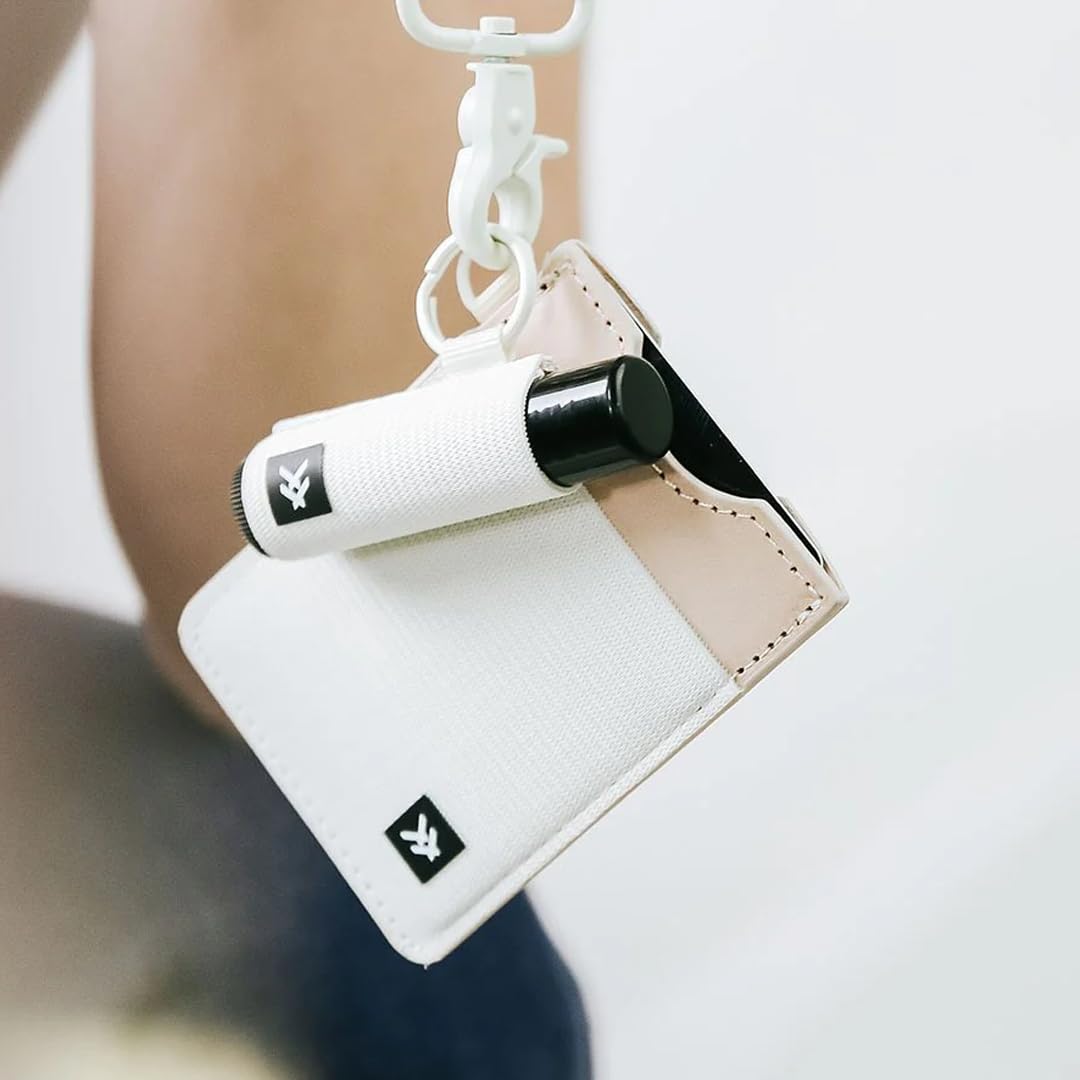 Thread Wallets Elastic Chapstick and Lip Gloss Holder Keychain (Off-white) Beauty & Personal Care Thread Wallets