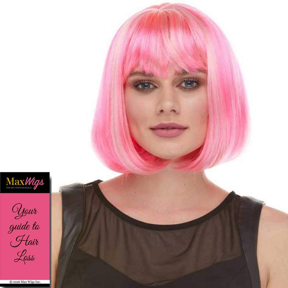 Cindy Blush Wig Color Chocolate - Sepia Wigs Chin Length Short Bob Cut Straight Heat Friendly Synthetic Costume Full Bangs Fantasy Anime