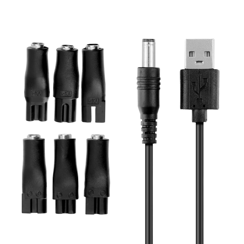 MDCGPower 7 PCS Power Cord 5V Replacement Charger USB Adapter Compatible with Electric Hair Clippers, Beard Trimmers, Shavers, Beauty Instruments Beauty and Personal Care MDCGPower