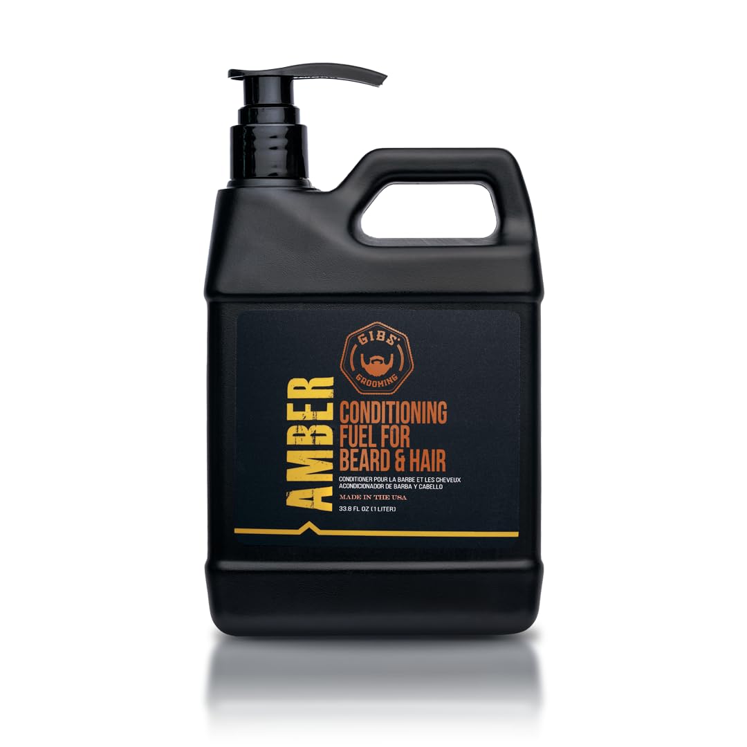 GIBS Amber Beard and Hair Conditioner - Detangle, Control Frizz, Revitalize Dry Hair & Skin, Antimicrobial & Antioxidant - Made in USA Beauty and Personal Care GIBS