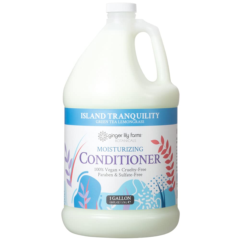 Ginger Lily Farms Botanicals Moisturizing Conditioner for Dry Hair, Island Tranquility, 100% Vegan & Cruelty-Free, Green Tea Lemongrass Scent, 1 Beauty and Personal Care Ginger Lily Farms