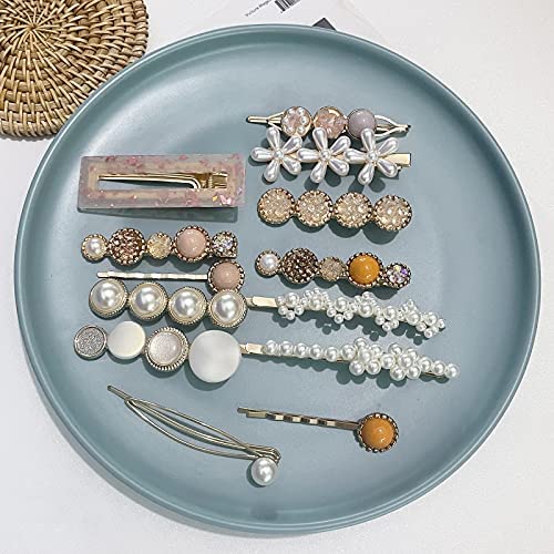 Mehayi 20 PCS Pearls Hair Clips Fashion Korean Style Acrylic ResinHairpins / Barrettes for Women and Ladies Girls Headwear Styling Tools Hair Beauty & Personal Care Mehayi