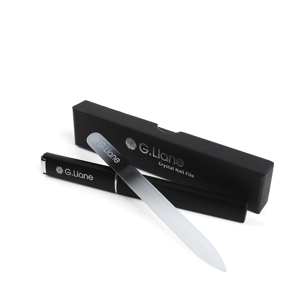 G.Liane Crystal Nail File-Professional Double Sided Glass Fingernail Files with Case,Manicure for Natural Acrylic Gels Nails,Manicure Tools for Home Beauty & Personal Care G.Liane