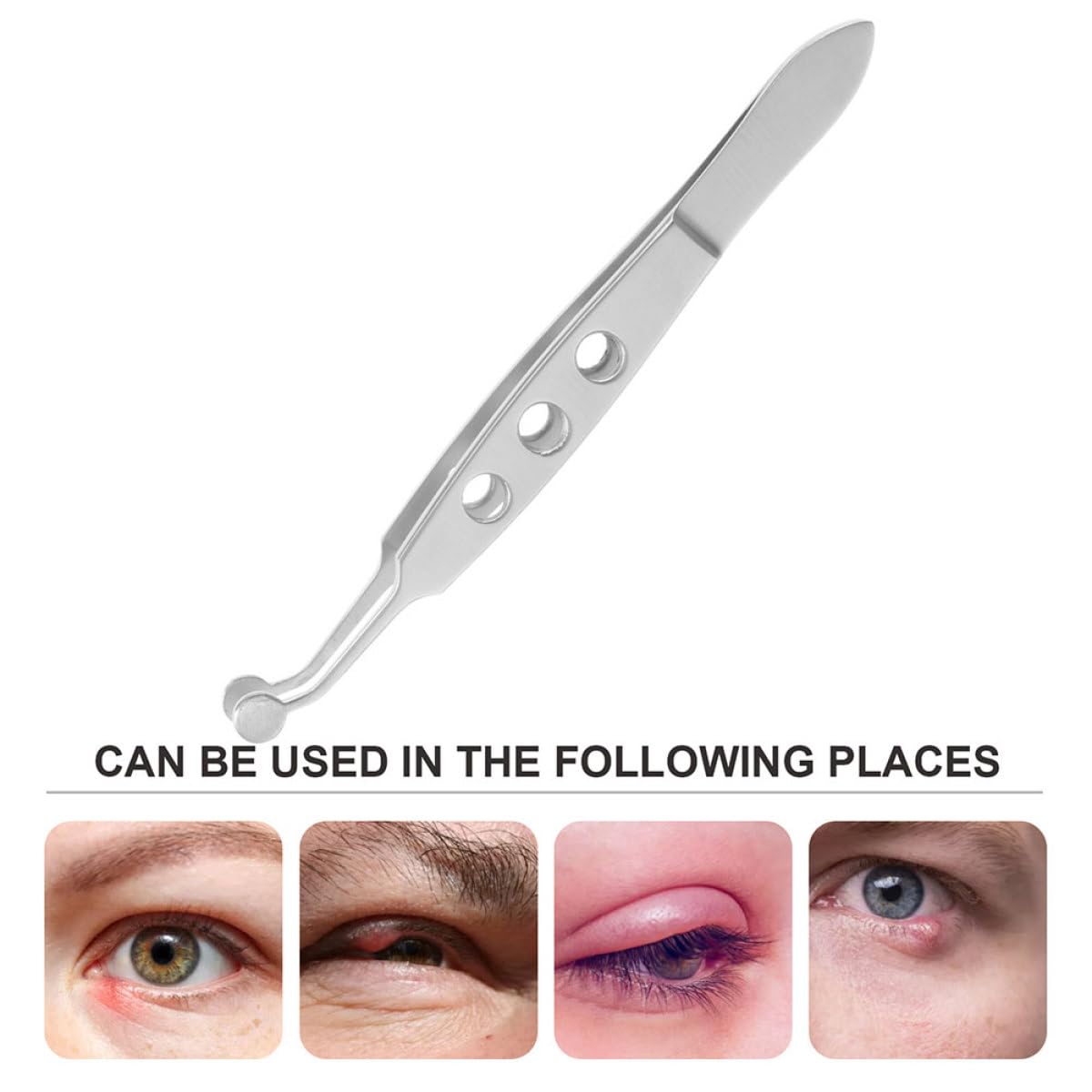 FRCOLOR Stainless Steel Meibomian Gland Expressor Eyelid Forceps Small round Head 3.5x3.5mm for Eye Oil Extraction and Eyelid Massage Women’s Beauty Beauty and Personal Care FRCOLOR