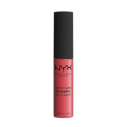 NYX PROFESSIONAL MAKEUP Soft Matte Metallic Lip Cream, Liquid Lipstick - Manila (Coral With Pink Undertone) Beauty & Personal Care NYX PROFESSIONAL MAKEUP