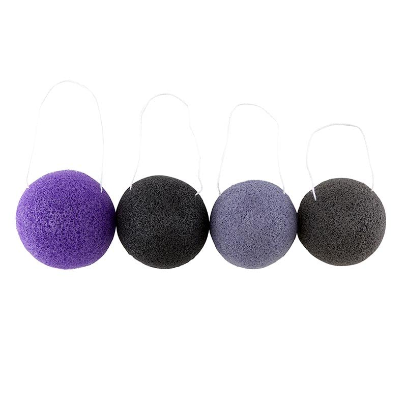Bella Sleep + Spa Facial Sponges Self Care Exfoliating Konjac Sponge Set, 4-Pieces, Light Grey Beauty and Personal Care Bella Sleep + Spa