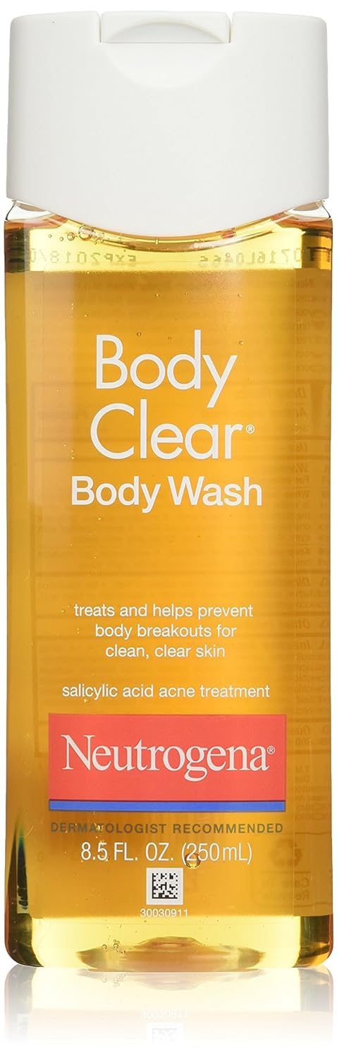 Neutrogena Body Clear Acne Body Wash with Glycerin & Salicylic Acid Acne Medicine for Acne-Prone Skin, Non-Comedogenic, 8.5 fl. oz (Pack of 2) Beauty & Personal Care Neutrogena