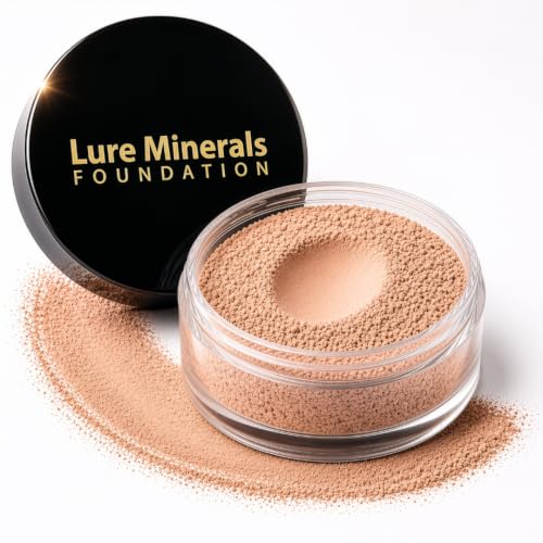 Lure Minerals Foundation Loose Powder 8g Sifter Jar- Choose Color,free of Harmful Ingredients (Compare to Leading Mineral Foundation) (Fairly Medium