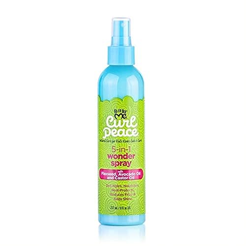 Just For Me Curl Peace 5-In-1 Wonder Spray - Detangles, Nourishes, Heat-Protects, Reduces Frizz, Adds Shine, Contains Flaxseed, Avocado Oil, Castor Beauty & Personal Care Just For Me