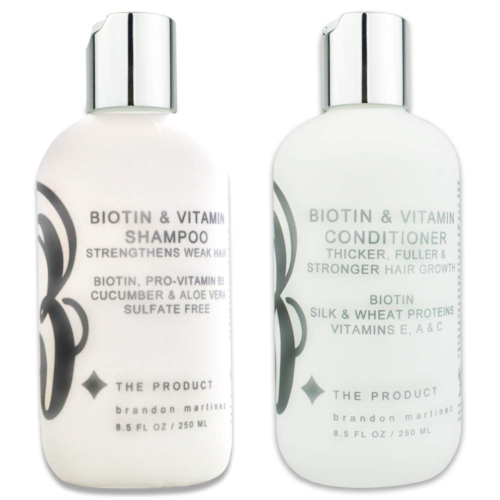 B THE PRODUCT High Potency Biotin Hair Growth Shampoo & Conditioner Set - Fortified with Vitamins E, A, C & B for Fastest Hair Growth (8.5oz.) Beauty & Personal Care B THE PRODUCT