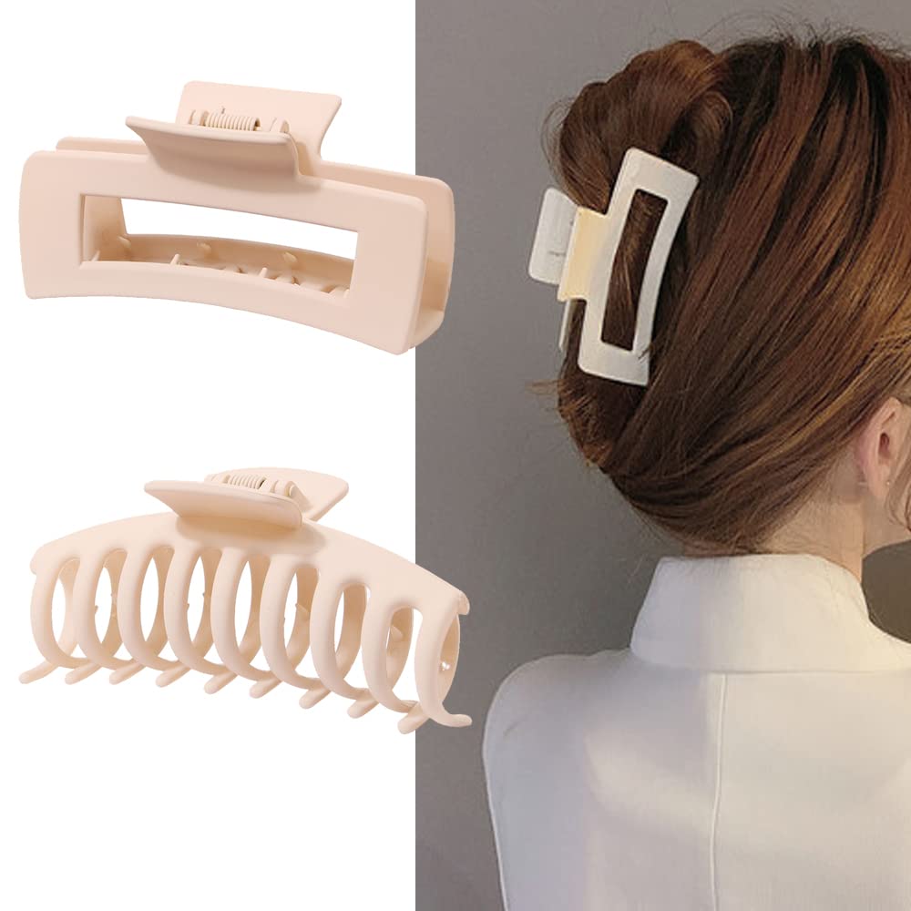 AWEELON 8PCS Large Hair Claw Clips for Women & Girls,Strong Hold Matte Claw Hair Clips for Thick Hair & Thin Hair 2 Styles Beauty & Personal Care AWEELON