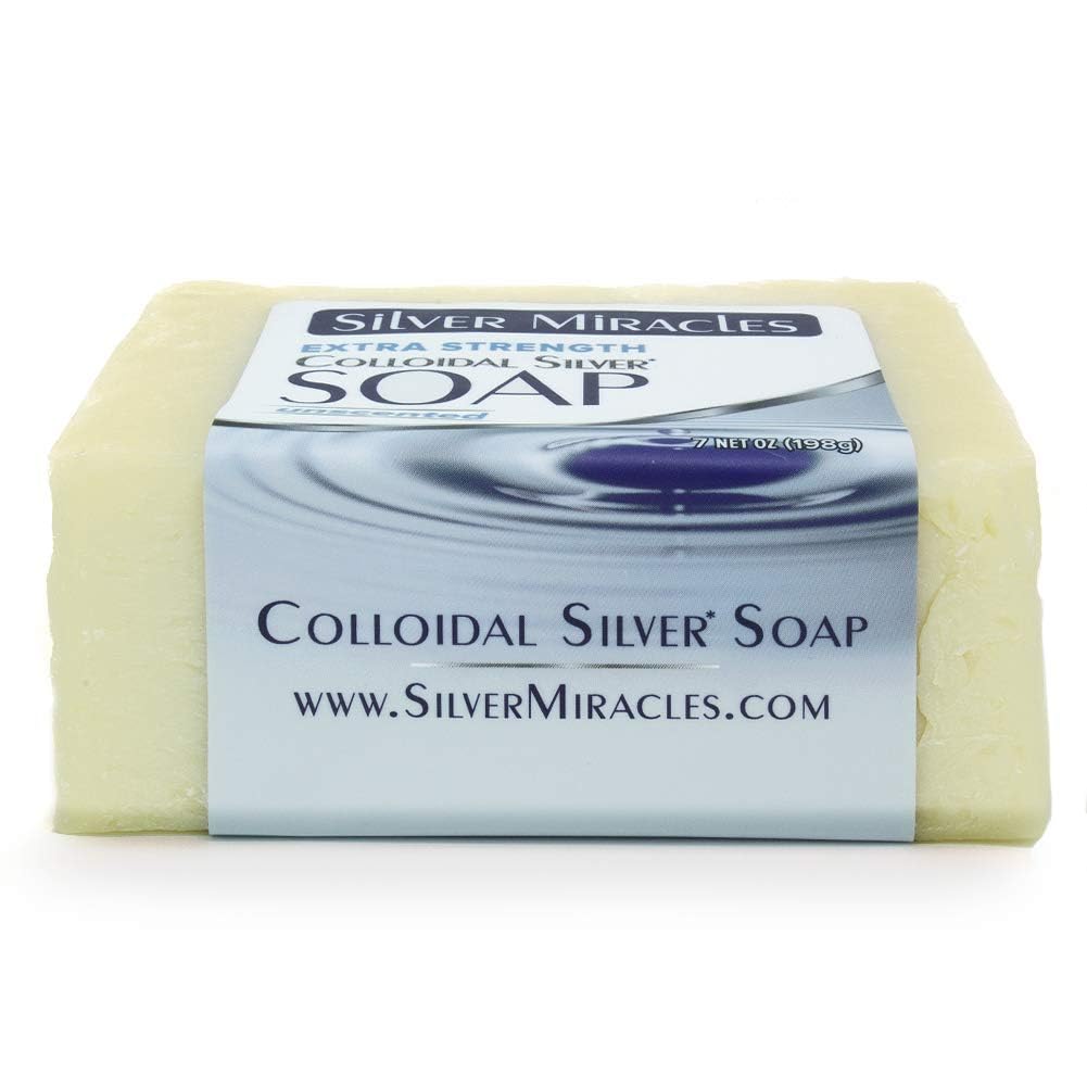 Silver Miracles - Extra Strength Colloidal Silver Soap - All Natural Nano Silver Face and Body Cleanser - Unscented - 6.5 ounces Beauty & Personal Care Silver Miracles