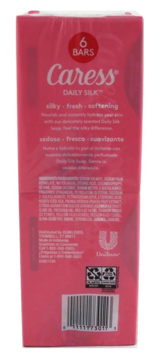 Caress Daily Silk Moisturizing Soap, White Peach & Orange Blossom, 3.75 oz 6 Bars - 2 Pack Beauty & Personal Care Caress