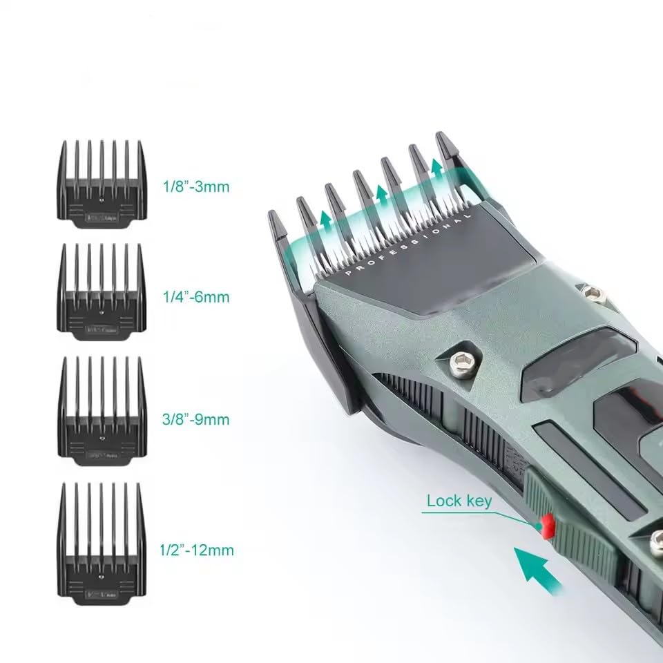 QDKVTNDJZ Professional Hair Clippers for Men- High Powerful Motor with Diamond-Like Carbon Coating Ceramic Blade, Mens Cordless Cutting Machine Set Beauty and Personal Care QDKVTNDJZ