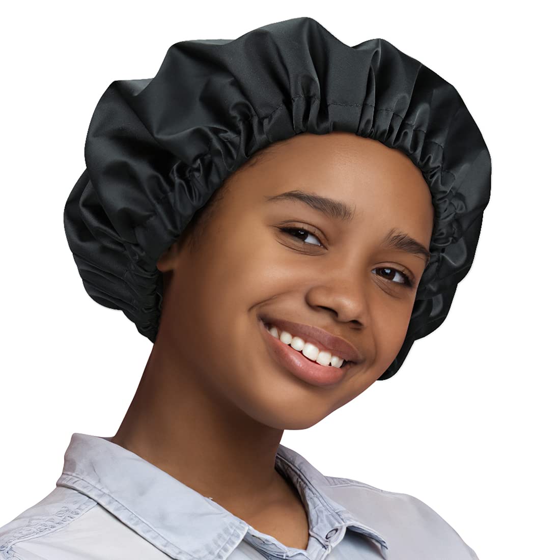 Kids Shower Cap for Girls and Boys with Curly Hair, Braids, Dreadlocks, Twists Dark Black Beauty and Personal Care Heerf