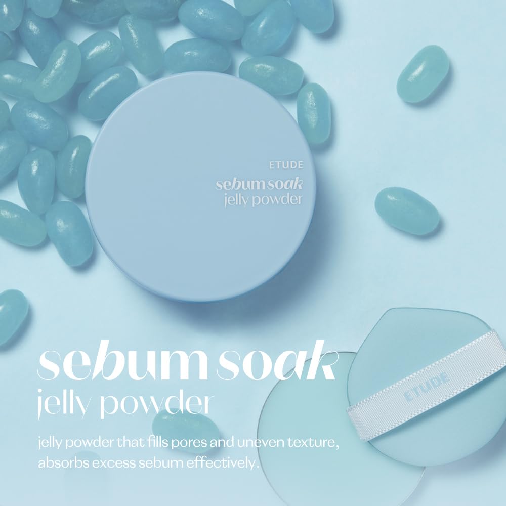 ETUDE Sebum Soak Jelly Pressed Powder makeup setting powder oil control, matte finish for oily and combination skins Beauty and Personal Care ETUDE