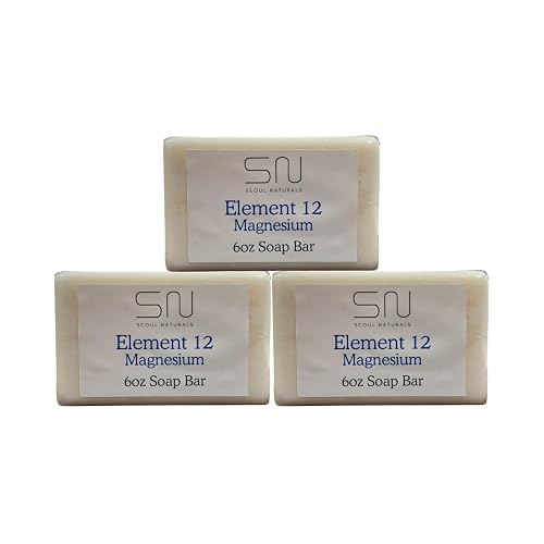 Seoul Naturals Element 12 Magnesium Soap with Lavender and Chamomile, k beauty inspired, 18oz, 3 x 6oz Bars Beauty & Personal Care Seoul Naturals