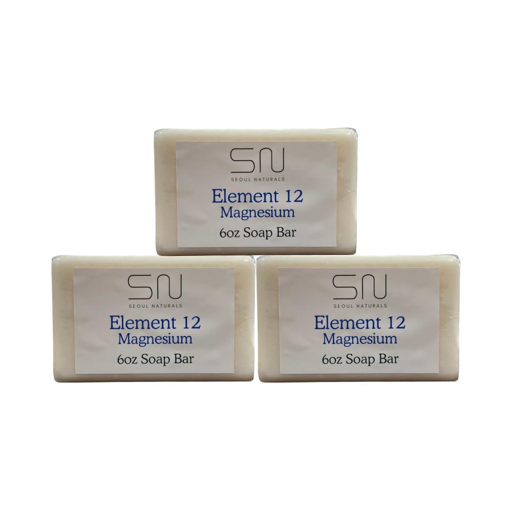 Seoul Naturals Element 12 Magnesium Soap with Lavender and Chamomile, k beauty inspired, 18oz, 3 x 6oz Bars Beauty & Personal Care Seoul Naturals