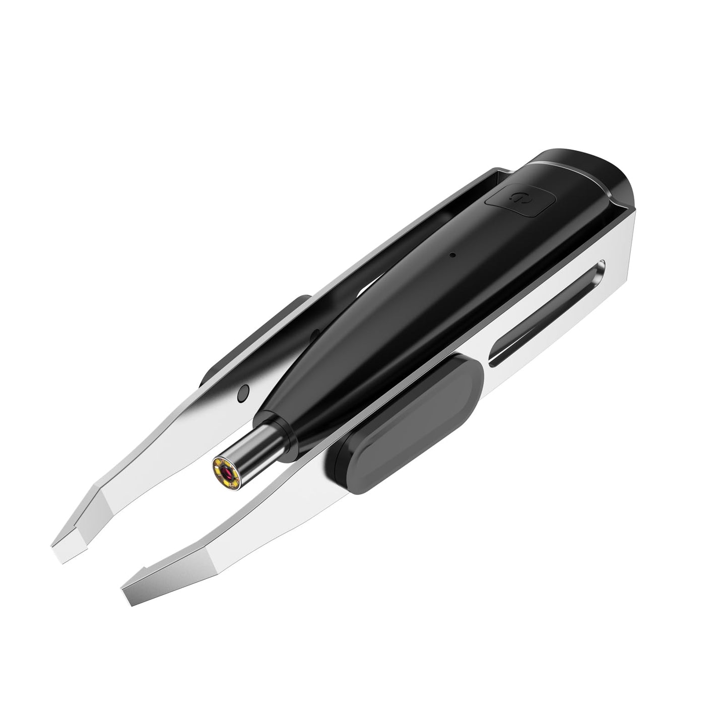 Denash Slanted LED Camera Tweezers, Eyebrow Tweezers with Light and 10X Magnification, Hair Removal Lighted with Camera for Precise Grooming (Black) Beauty and Personal Care Denash