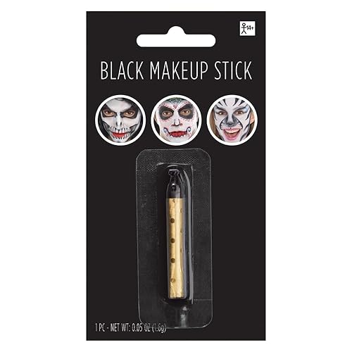 Black Face Paint Makeup Stick for Party Fun - 0.05 oz. - Bold, Long-Lasting & Easy-to-Apply - Perfect Party Essential for Kids & Adults Beauty & Personal Care Amscan