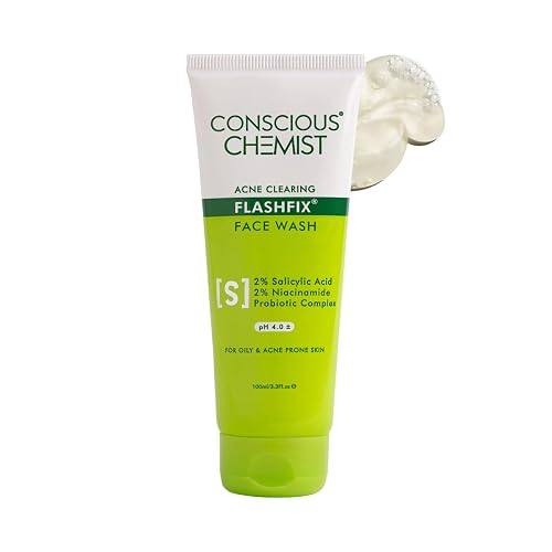 Conscious Chemist® 2% Salicylic Acid Face Wash | 100ml | Face Wash for Oily & Acne Prone Skin for Men & Women, Glycolic Acid & CICA Extract Beauty & Personal Care Conscious Chemist