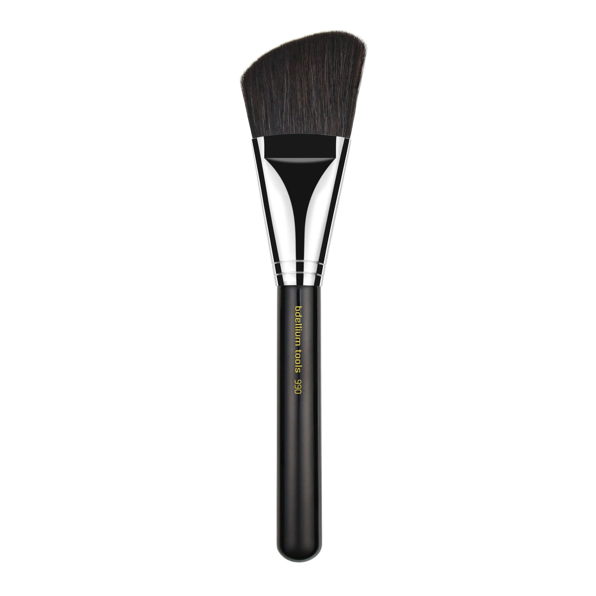 Bdellium Tools Professional Makeup Brush - Maestro Series 990 Angled Face - With Mix of Soft Synthetic & Natural Fibers, For Whisking Powder