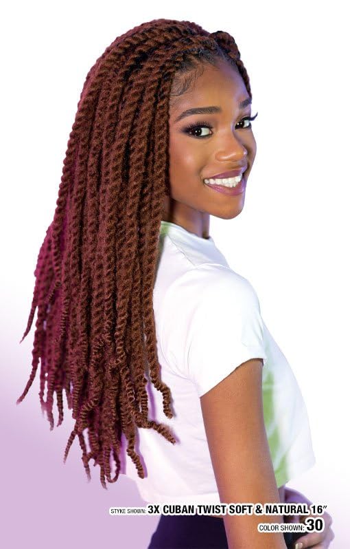 Shake-N-Go 3x Cuban Twist Soft & Natural 22", 3-Pack, (1)