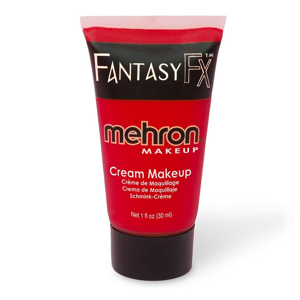 Mehron Makeup Fantasy FX Cream Makeup | Water Based | Halloween | Red Face & Body Paint For Adults 1 fl oz (30ml) (RED) Beauty & Personal Care Mehron