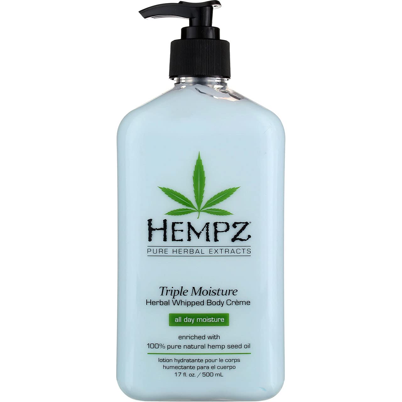 Hempz Body Moisturizer Triple Moisture 17 Ounce Pump (500ml) (Pack of 6) Beauty & Personal Care Hempz