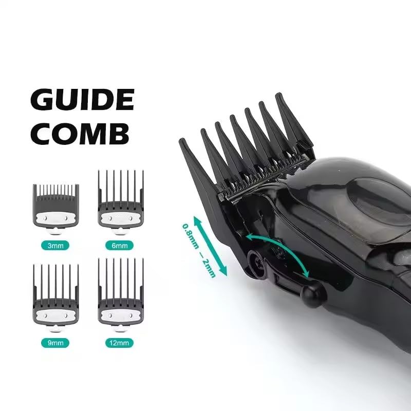 QDKVTNDJZ Professional Hair Clippers for Men, Rechargeable Cordless Barber for Cutting, Carbon Steel Blade Trimmers for Barbers, 9000RPM, 4 Guide Beauty and Personal Care QDKVTNDJZ