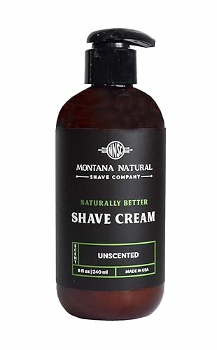 MNSC Unscented Naturally Better Pump Shave Cream - Smooth, Hypoallergenic, All-Natural, & Handcrafted in USA Beauty & Personal Care Montana Natural Shave Company