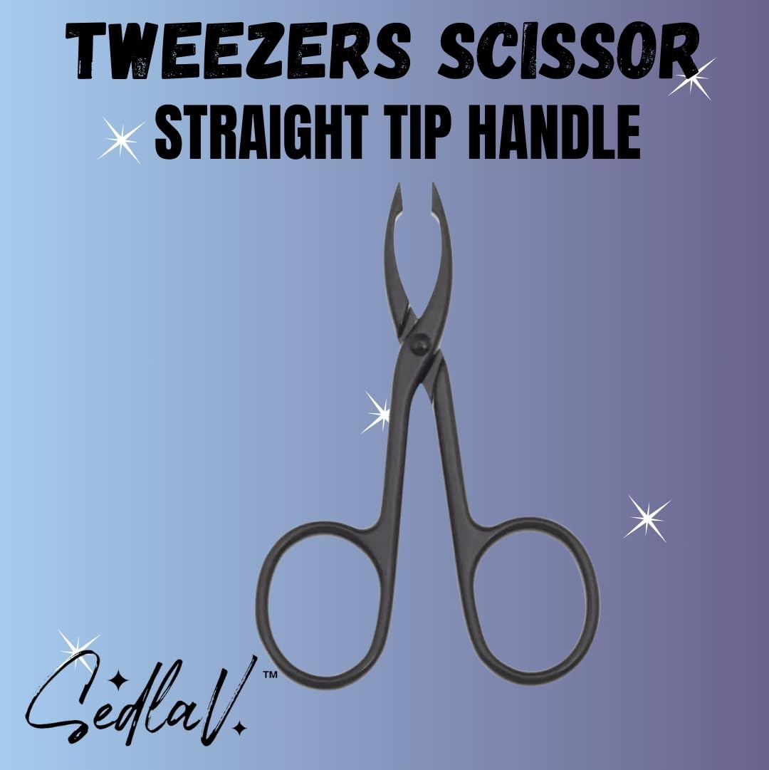 SEDLAV Tweezers Scissor Handle Straight Tip Scissor Shaped Eyebrows Tweezers For Hair Plucker Remover Facial Hair Eyebrows Care Beauty and Personal Care SEDLAV